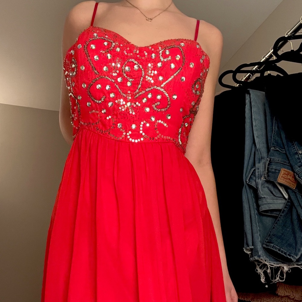 Gorgeous Red Strapless Prom Dress | Plus Size 14